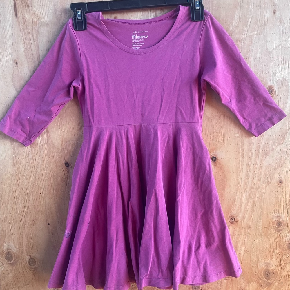 Mightly Organic Girl’s pink dress L